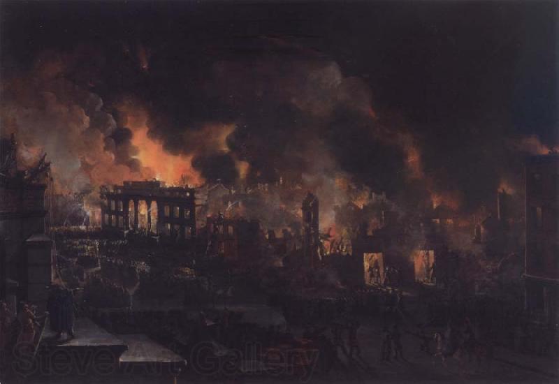 Nicolino V. Calyo Great Fire of New York as Seen From the Bank of America Spain oil painting art